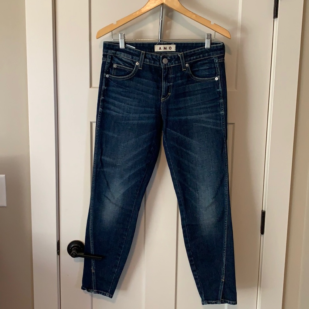 AMO Twisted Hem Skinny Jeans